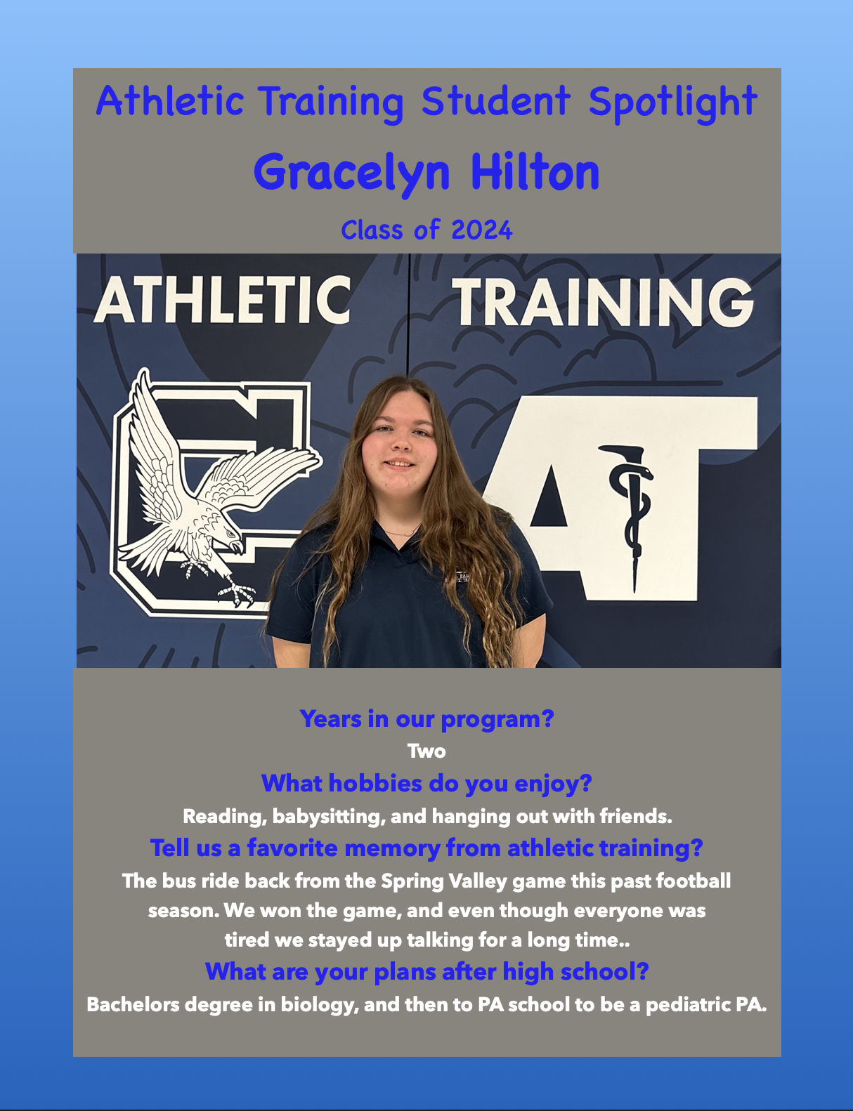 Athletic Training Student Aides Athletic Training Clover High School